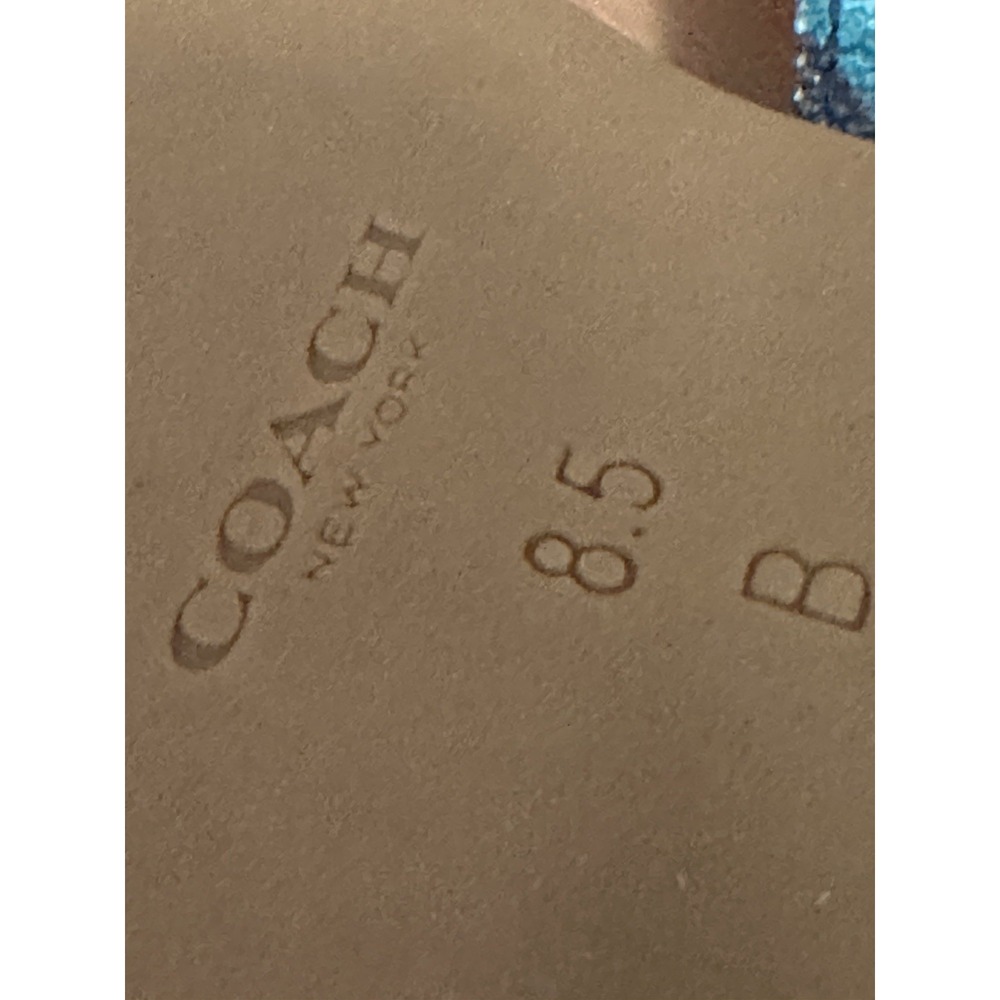 Coach Sammy Thong/flip Flop Sandals 8.5 Blue Pattern Summer Chic - Picture 13 of 13